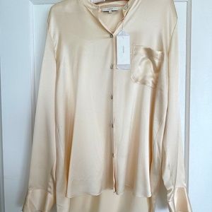 VINCE silk blouse in champagne. Size 14. NEW WITH TAGS